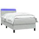 vidaXL világosszürke bársony rugós és LED-es ágy matraccal 80x210 cm