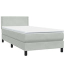 vidaXL világosszürke bársony rugós és LED-es ágy matraccal 80x210 cm