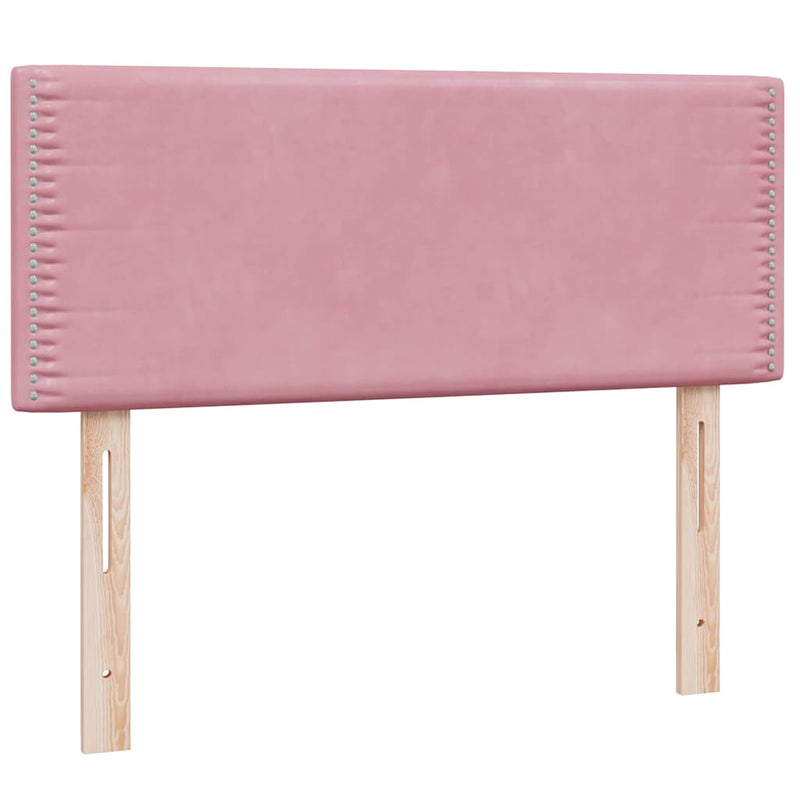 vidaXL rózsaszín bársony rugós és LED-es ágy matraccal 120x210 cm