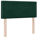vidaXL sötétzöld bársony rugós és LED-es ágy matraccal 80x220 cm