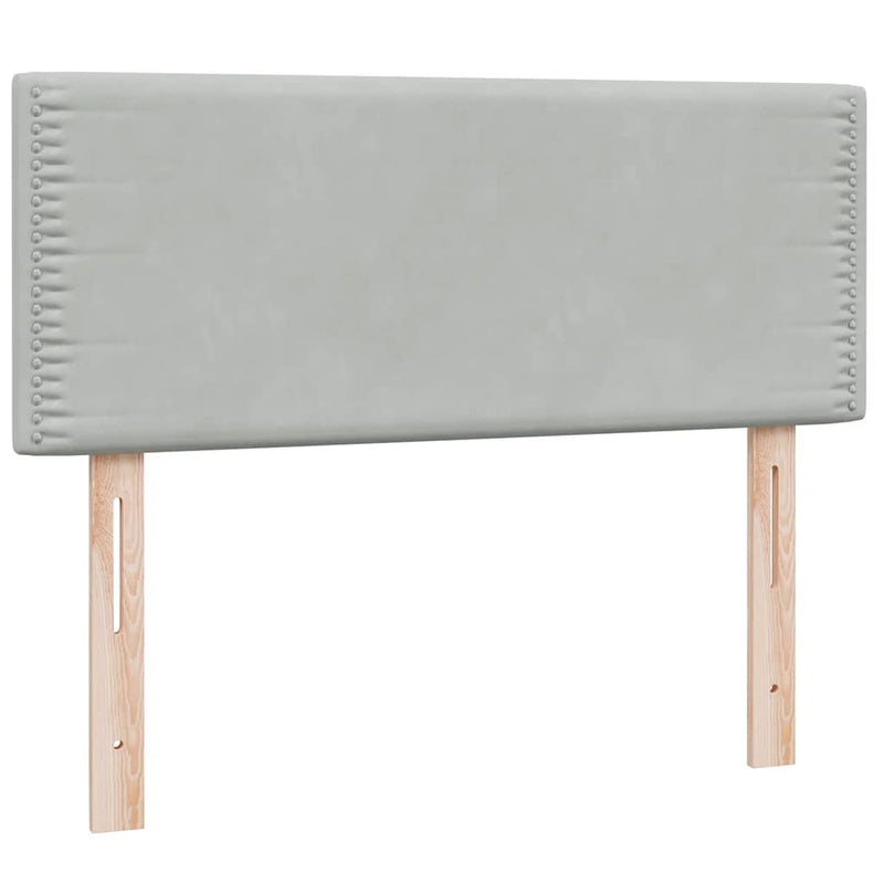 vidaXL világosszürke bársony rugós és LED-es ágy matraccal 120x220 cm