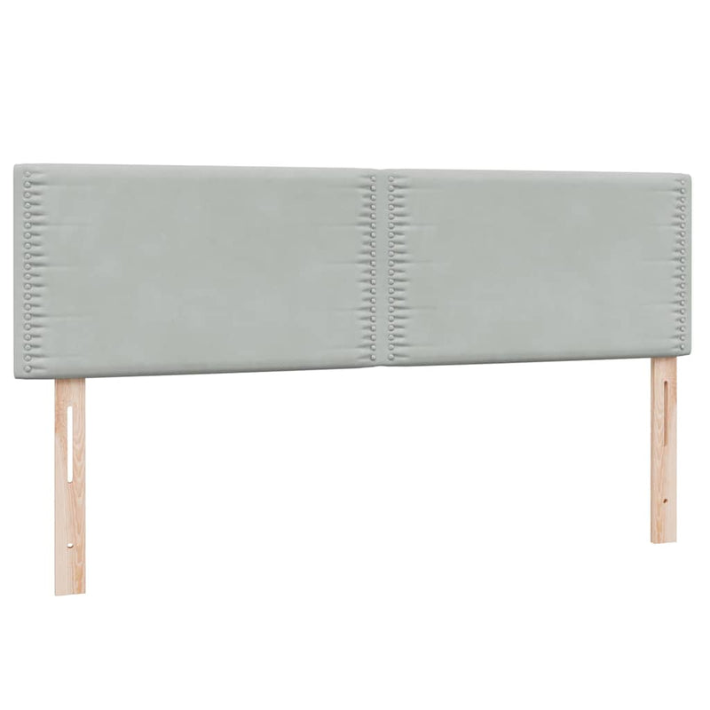 vidaXL világosszürke bársony rugós és LED-es ágy matraccal 160x220 cm