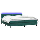 vidaXL sötétzöld bársony rugós és LED-es ágy matraccal 180x220 cm