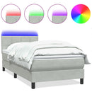 vidaXL világosszürke bársony rugós és LED-es ágy matraccal 80x210 cm