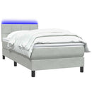 vidaXL világosszürke bársony rugós és LED-es ágy matraccal 80x210 cm