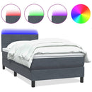 vidaXL sötétszürke bársony rugós és LED-es ágy matraccal 80x210 cm