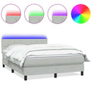 vidaXL világosszürke bársony rugós és LED-es ágy matraccal 160x210 cm
