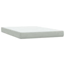 vidaXL világosszürke bársony rugós és LED-es ágy matraccal 160x210 cm