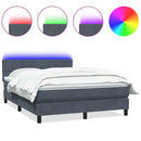 vidaXL sötétszürke bársony rugós és LED-es ágy matraccal 160x210 cm