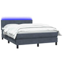 vidaXL sötétszürke bársony rugós és LED-es ágy matraccal 160x210 cm