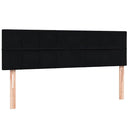 vidaXL fekete bársony rugós és LED-es ágy matraccal 160x210 cm