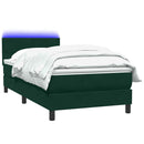 vidaXL sötétzöld bársony rugós és LED-es ágy matraccal 80x220 cm