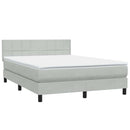 vidaXL világosszürke bársony rugós és LED-es ágy matraccal 160x220 cm