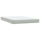 vidaXL világosszürke bársony rugós és LED-es ágy matraccal 160x220 cm