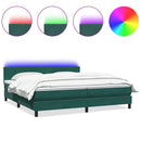 vidaXL sötétzöld bársony rugós és LED-es ágy matraccal 180x220 cm
