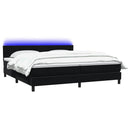 vidaXL fekete bársony rugós és LED-es ágy matraccal 200x220 cm