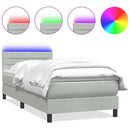 vidaXL világosszürke bársony rugós és LED-es ágy matraccal 80x210 cm
