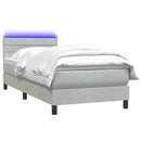 vidaXL világosszürke bársony rugós és LED-es ágy matraccal 80x210 cm