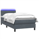 vidaXL sötétszürke bársony rugós és LED-es ágy matraccal 80x210 cm