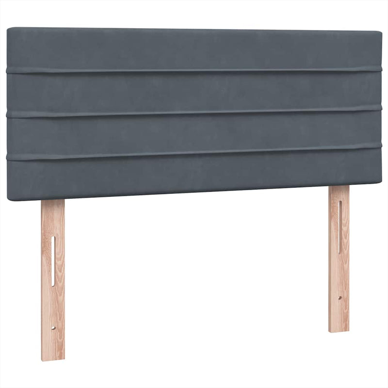 vidaXL sötétszürke bársony rugós és LED-es ágy matraccal 120x210 cm