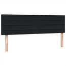 vidaXL fekete bársony rugós és LED-es ágy matraccal 140x210 cm