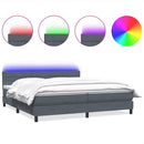 vidaXL sötétszürke bársony rugós és LED-es ágy matraccal 180x210 cm