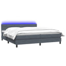 vidaXL sötétszürke bársony rugós és LED-es ágy matraccal 180x210 cm