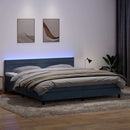 vidaXL sötétszürke bársony rugós és LED-es ágy matraccal 180x210 cm