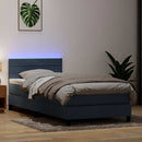 vidaXL sötétszürke bársony rugós és LED-es ágy matraccal 80x220 cm