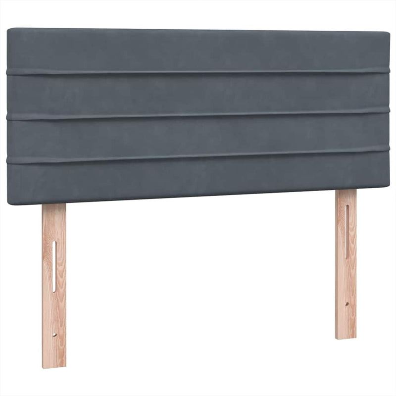 vidaXL sötétszürke bársony rugós és LED-es ágy matraccal 120x220 cm