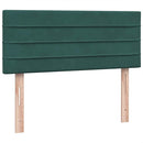 vidaXL sötétzöld bársony rugós és LED-es ágy matraccal 120x220 cm