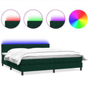 vidaXL sötétzöld bársony rugós és LED-es ágy matraccal 180x220 cm
