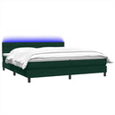 vidaXL sötétzöld bársony rugós és LED-es ágy matraccal 180x220 cm