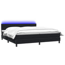 vidaXL fekete bársony rugós és LED-es ágy matraccal 200x220 cm