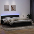 vidaXL fekete bársony rugós és LED-es ágy matraccal 200x220 cm