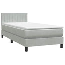 vidaXL világosszürke bársony rugós és LED-es ágy matraccal 80x210 cm