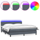 vidaXL sötétszürke bársony rugós és LED-es ágy matraccal 180x210 cm