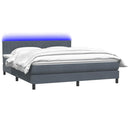 vidaXL sötétszürke bársony rugós és LED-es ágy matraccal 180x210 cm