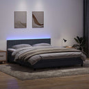 vidaXL sötétszürke bársony rugós és LED-es ágy matraccal 180x210 cm