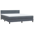 vidaXL sötétszürke bársony rugós és LED-es ágy matraccal 180x210 cm