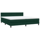 vidaXL sötétzöld bársony rugós és LED-es ágy matraccal 180x220 cm