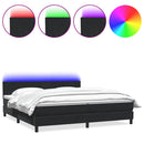 vidaXL fekete bársony rugós és LED-es ágy matraccal 200x220 cm