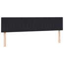 vidaXL fekete bársony rugós és LED-es ágy matraccal 200x220 cm