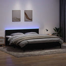 vidaXL fekete bársony rugós és LED-es ágy matraccal 200x220 cm