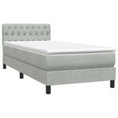 vidaXL világosszürke bársony rugós és LED-es ágy matraccal 80x210 cm