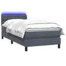 vidaXL sötétszürke bársony rugós és LED-es ágy matraccal 80x210 cm