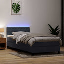 vidaXL sötétszürke bársony rugós és LED-es ágy matraccal 80x210 cm