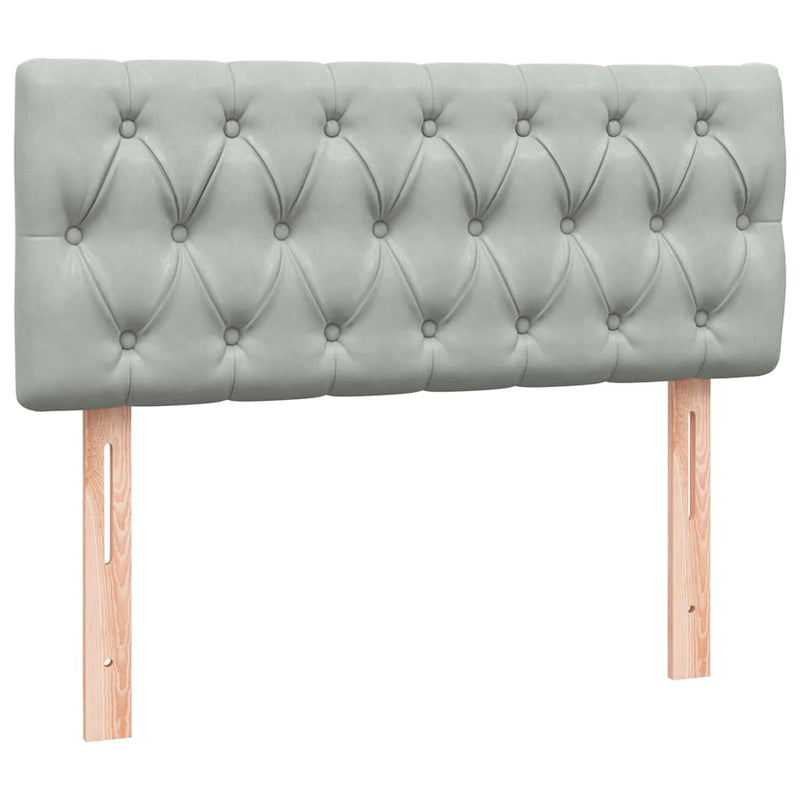 vidaXL világosszürke bársony rugós és LED-es ágy matraccal 120 x 210 cm