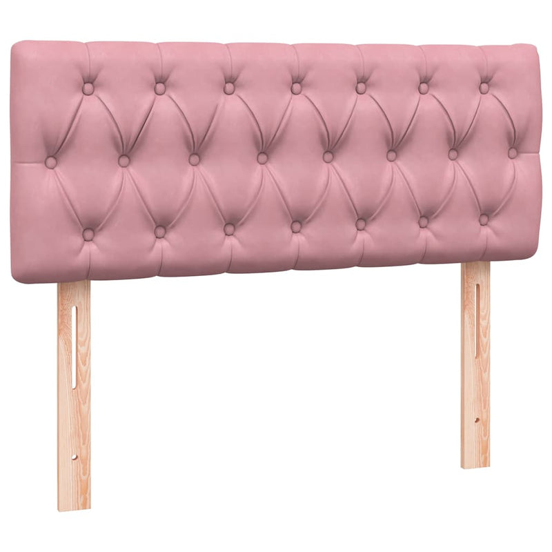 vidaXL rózsaszín bársony rugós és LED-es ágy matraccal 120x210 cm