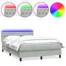 vidaXL világosszürke bársony rugós és LED-es ágy matraccal 160x210 cm